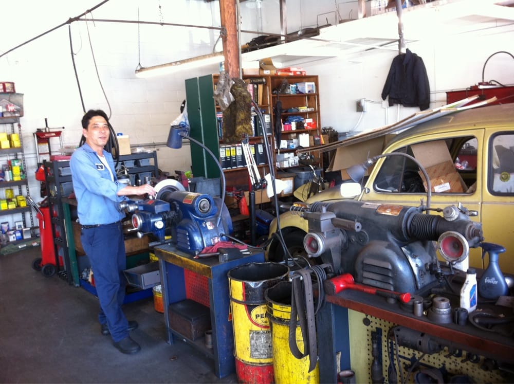Owner Anthony Benedicto working at the brake lathe inside Manila Brakes & Auto Repair Inc.